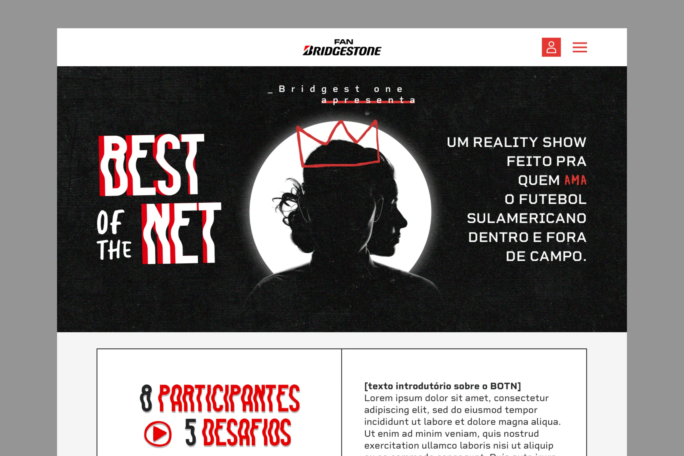 Página para escolha do influenciador BEST OF THE NET, versão desktop