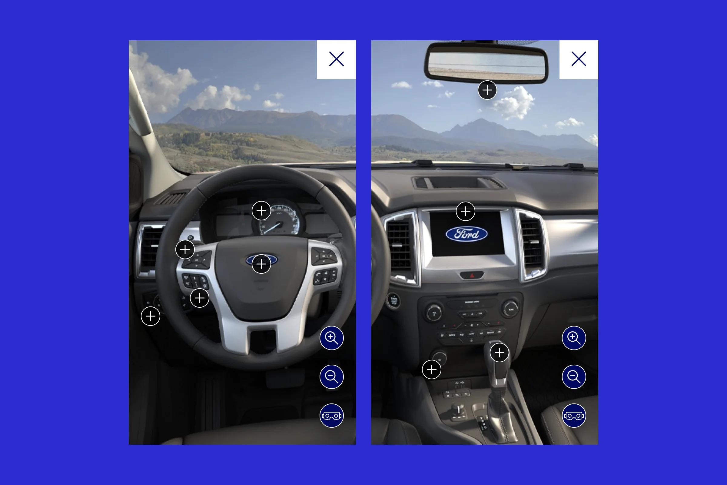 Experiência virtual da versão mobile do Guia Ford 360, versão mobile